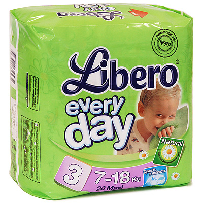 Подгузники "Libero Everyday", 7-18 кг, 20 шт 20 штук Состав 20 подгузников инфо 13757b.