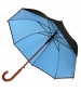 Le DOME, зонт-трость, цвет черный с голубой подкладкой Серия: Chic&Choc инфо 2498c.