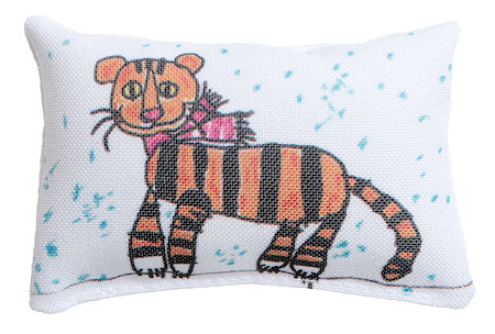 "Тигр" - Магнит текстильный Размер: 5 х 5,5 см инфо 7722d.