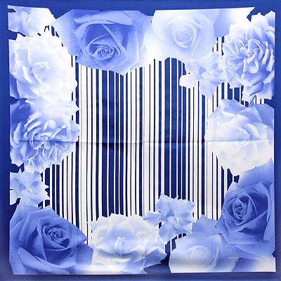 Платок "Розы", цвет: синий, 90 см х 90 см см Производитель: Италия Артикул: 39014Д7 инфо 12652f.