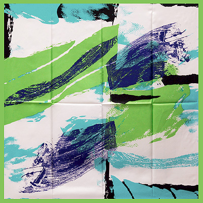 Платок, цвет: голубой, зеленый, 90 см х 90 см Платок Венера 2010 г ; Упаковка: пакет инфо 12692f.
