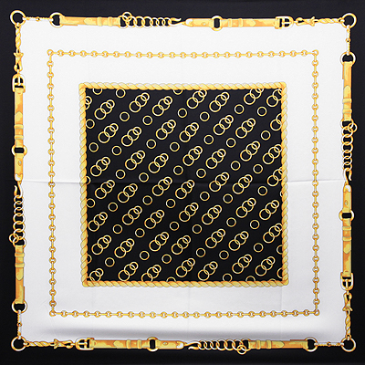 Платок Цвет: черный, белый, 90 см х 90 см Платок Венера 2010 г ; Упаковка: пакет инфо 12706f.