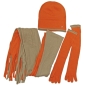 Зимний комплект Шапка, перчатки, 2 шарфа Цвет: светло-коричневый, оранжевый Венера 2008 г ; Упаковка: пакет инфо 12802g.