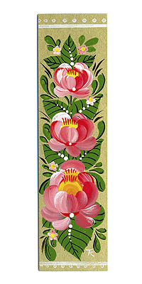 Закладка для книг "Волховские цветы" - Авторская работа Автор Екатерина Токарева Художница инфо 6898a.